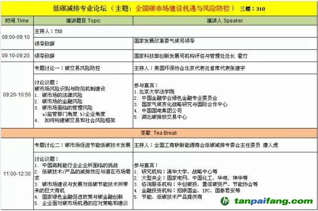 第十一届中国新能源国际高峰论坛议程（拟议）