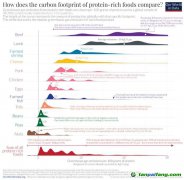 【数据】蛋白质的碳足迹：什么食品的温室气体排放最少？