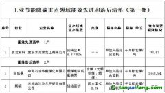 黑龙江公布关于工业节能降碳重点领域能效先进和落后清单 （第一批）